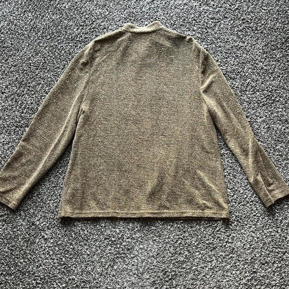 R&M Button up Cardigan Womens Medium Gold Glittery Textured Faux Diamond Clip - Picture 5 of 7